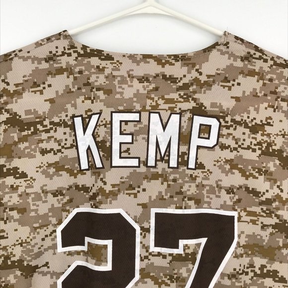 San Diego Padres Mens Shirt XL Kemp Short Sleeve Button Up Camo MLB Baseball - Picture 13 of 15
